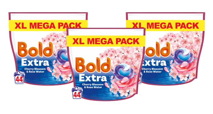Bold Cherry Blossom And Rose Water Laundry Pods 132 Washes (44 Washes x 3)